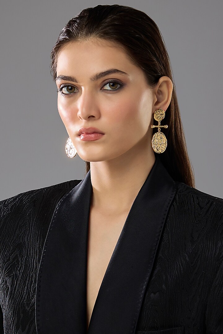 Gold Plated Bar-Link Dangler Earrings by SUCRA at Pernia's Pop Up Shop