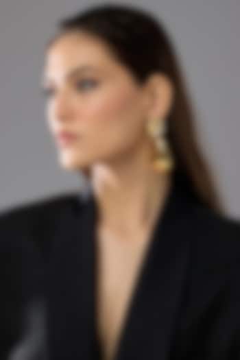 Gold Finish Statement Earrings by SUCRA at Pernia's Pop Up Shop