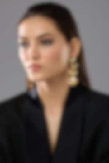 Gold Finish Cascade Disc Dangler Earrings by SUCRA at Pernia's Pop Up Shop