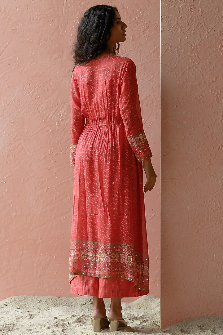 Rust Embroidered Cape Set by Surbhi Gupta at Pernia's Pop Up Shop