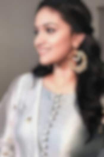 Gold Plated Crystal Chandbali Earrings by Suhani Pittie at Pernia's Pop Up Shop