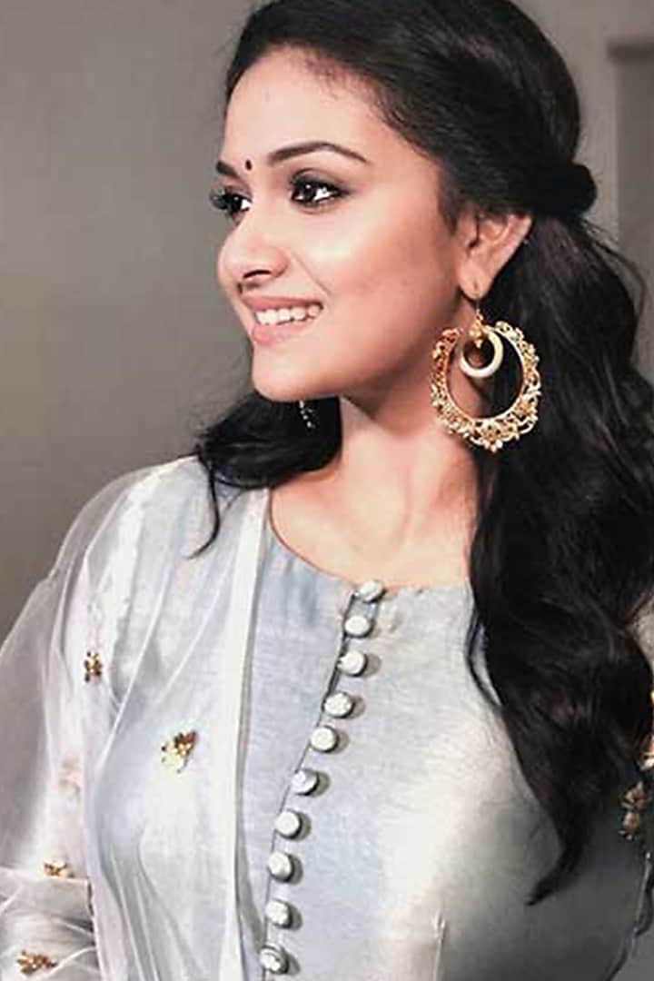 Gold Plated Crystal Chandbali Earrings by Suhani Pittie at Pernia's Pop Up Shop