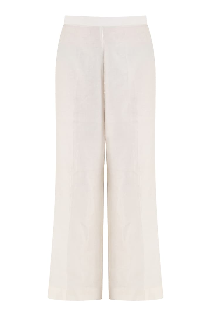 White thread embroidered kurta and palazzo pants set available only at Pernia's Pop Up Shop.