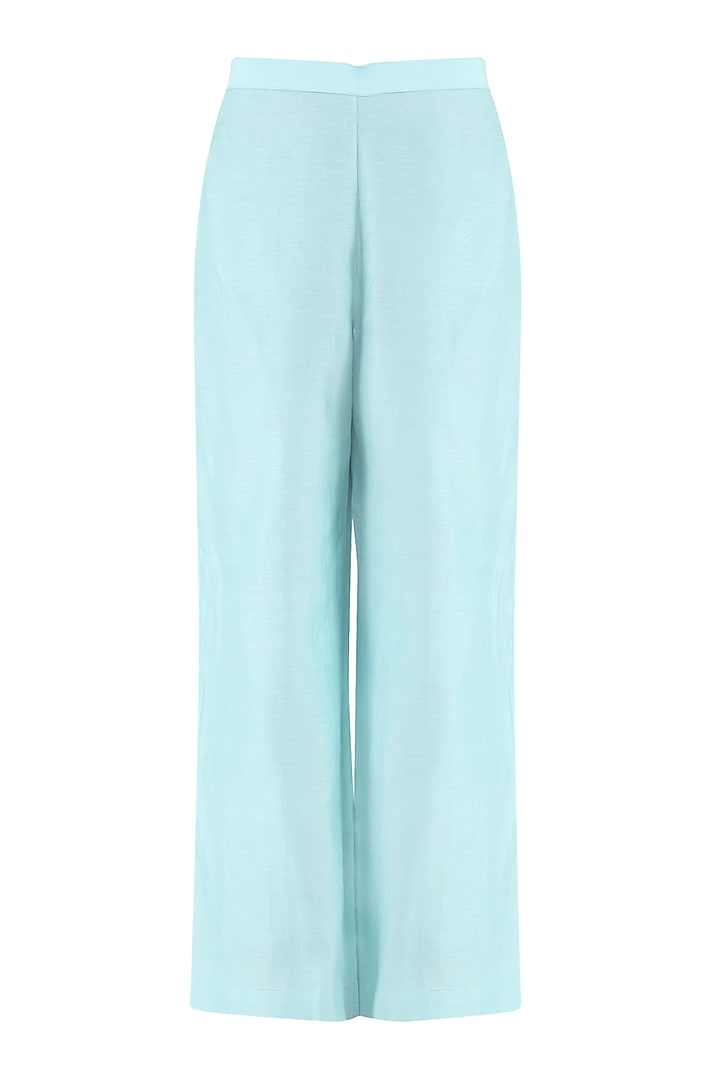 Powder blue thread embroidered kurta and palazzo pants set available only at Pernia's Pop Up Shop.