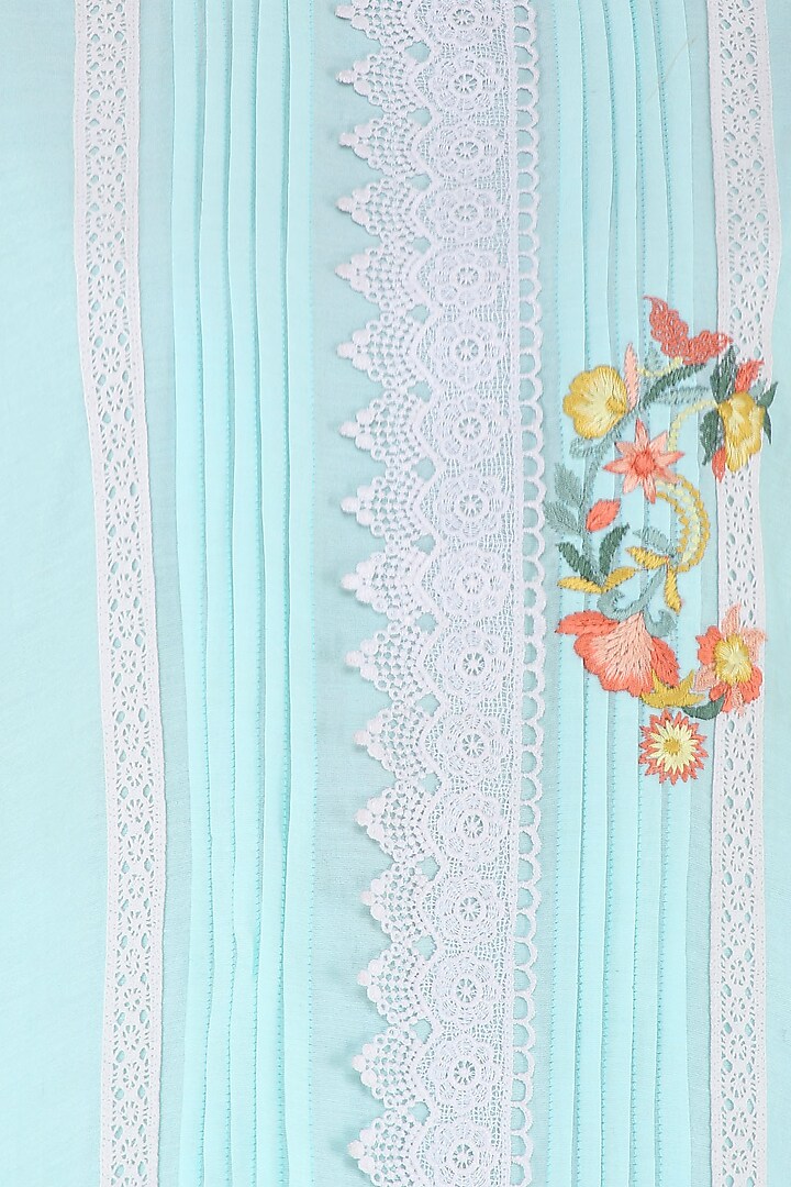 Powder blue thread embroidered kurta and palazzo pants set available only at Pernia's Pop Up Shop.