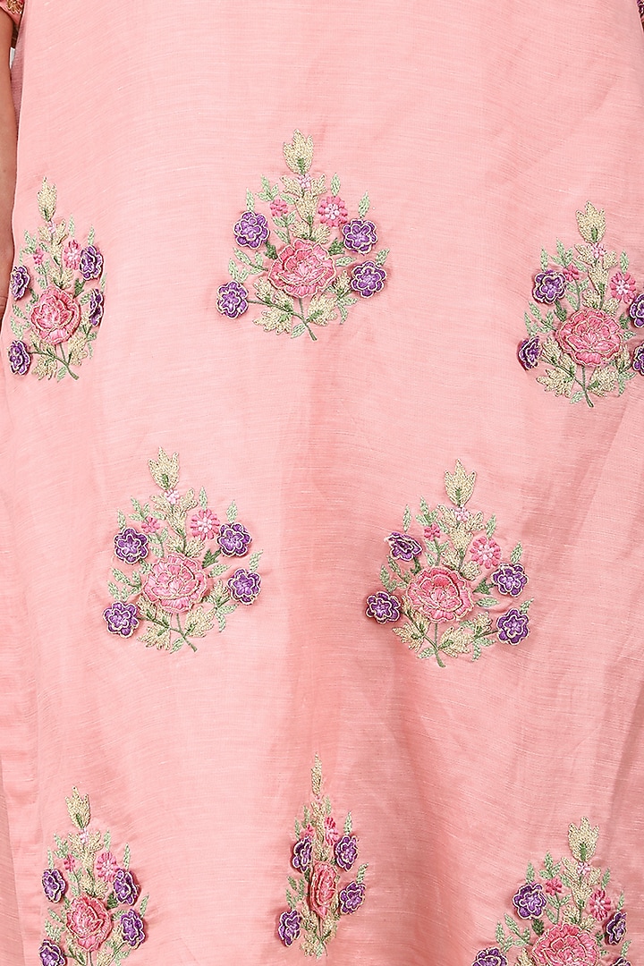 Pink embroidered kurta with palazzo pants available only at Pernia's Pop Up Shop.