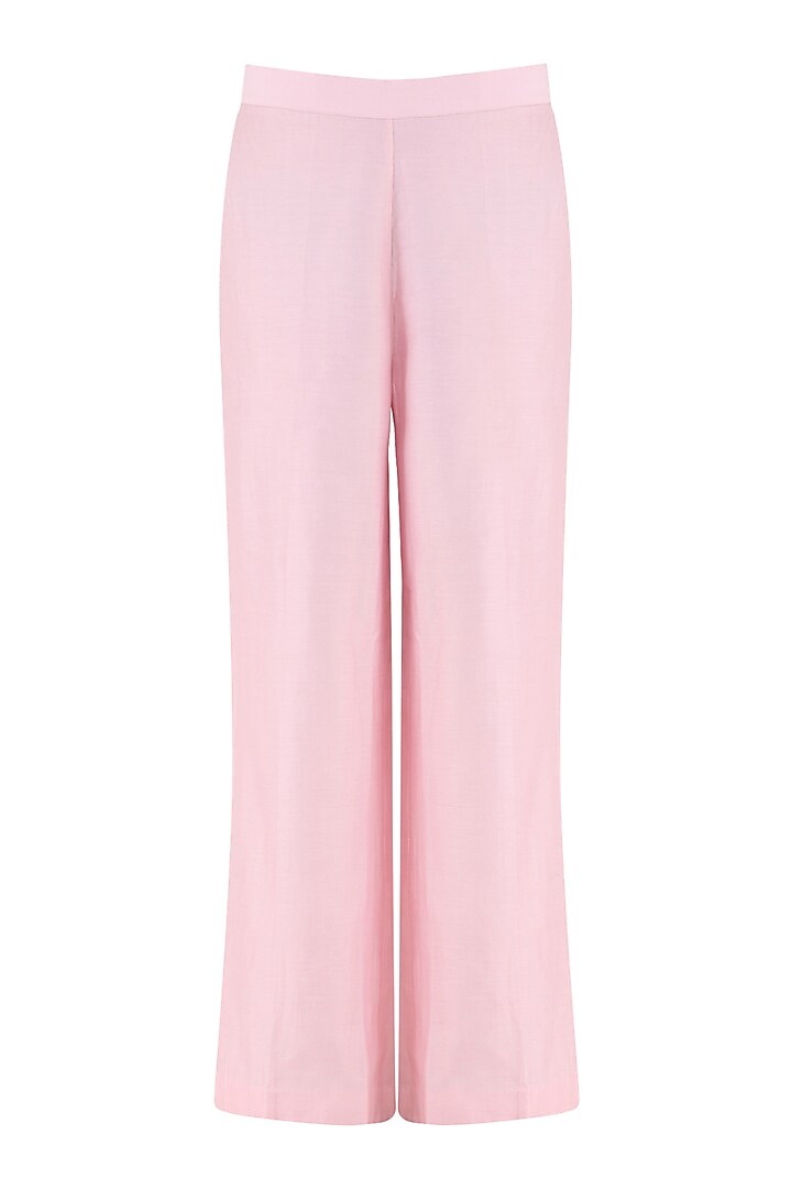 Powder pink embroidered kurta and palazzo pants set available only at Pernia's Pop Up Shop.