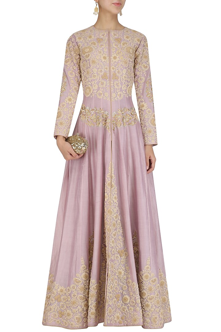 Purple dori embroidery anarkali available only at Pernia's Pop Up Shop.