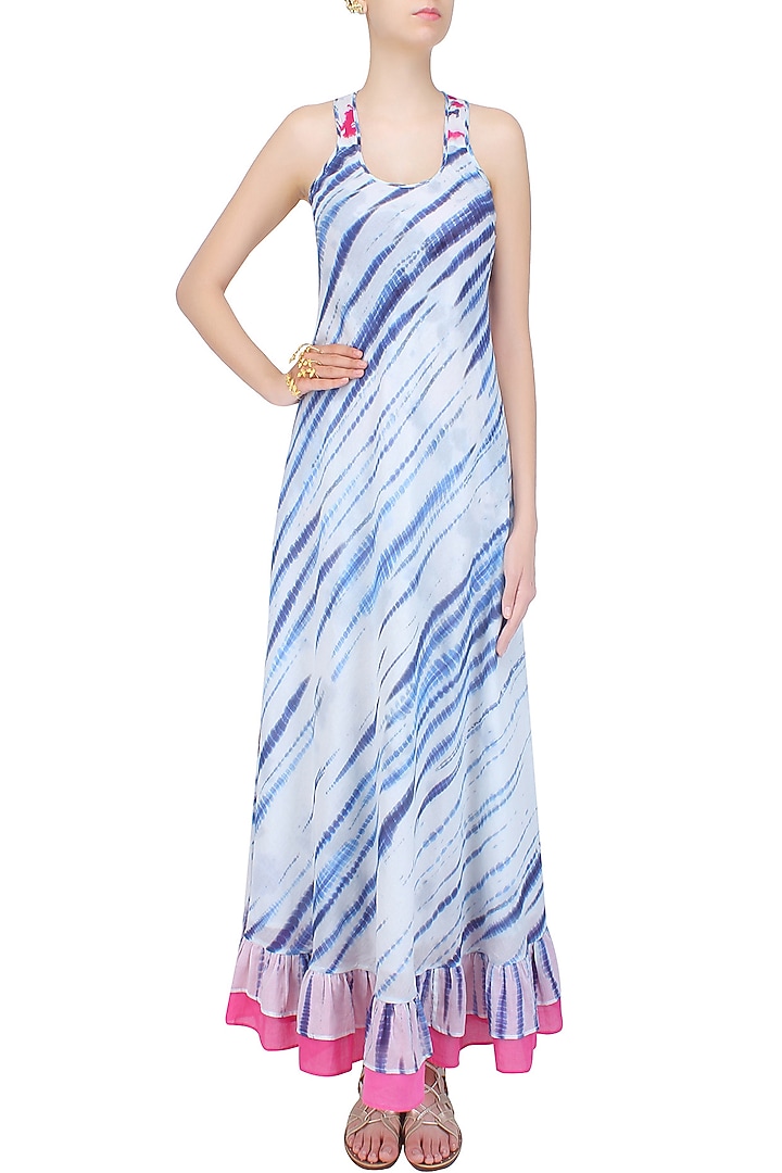 Blue and white tye and dye maxi dress available only at Pernia's Pop Up Shop.