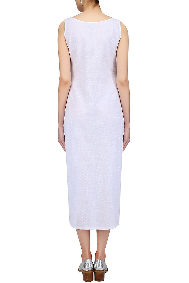 White dot printed high slit dress available only at Pernia's Pop Up Shop.