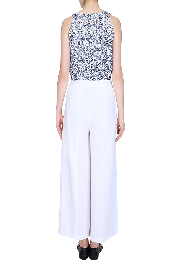 Blue abstract printed sleeveless top available only at Pernia's Pop Up Shop.