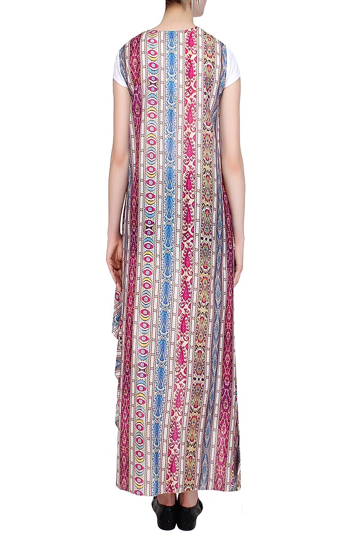 Multicolor printed sleeveless wrap cape available only at Pernia's Pop Up Shop.