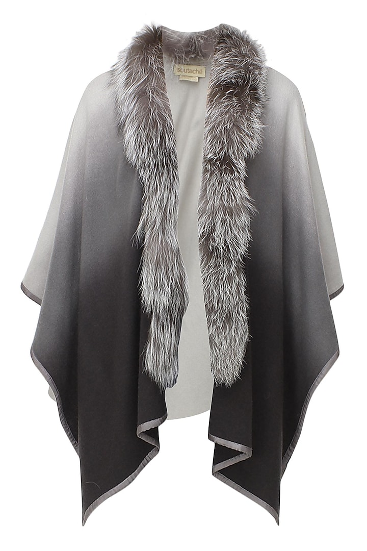 Grey to black ombre romancing the racoon cape by Soutache