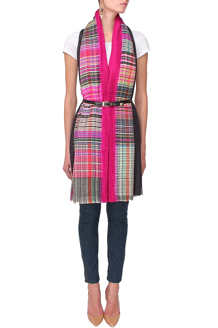 The spice check pleated scarf available only at Pernia's Pop Up Shop.