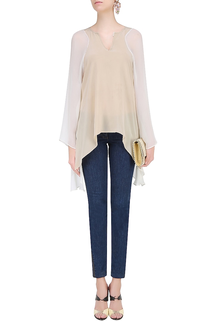 Cream asymmetric top available only at Pernia's Pop Up Shop.