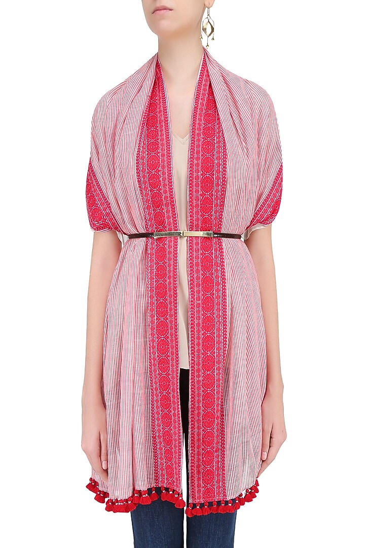 Ivory and pink stole available only at Pernia's Pop Up Shop.