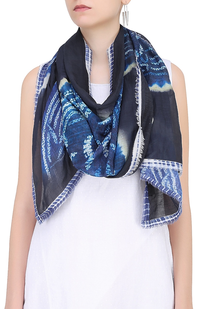 Indigo tie and dye stole available only at Pernia's Pop Up Shop.