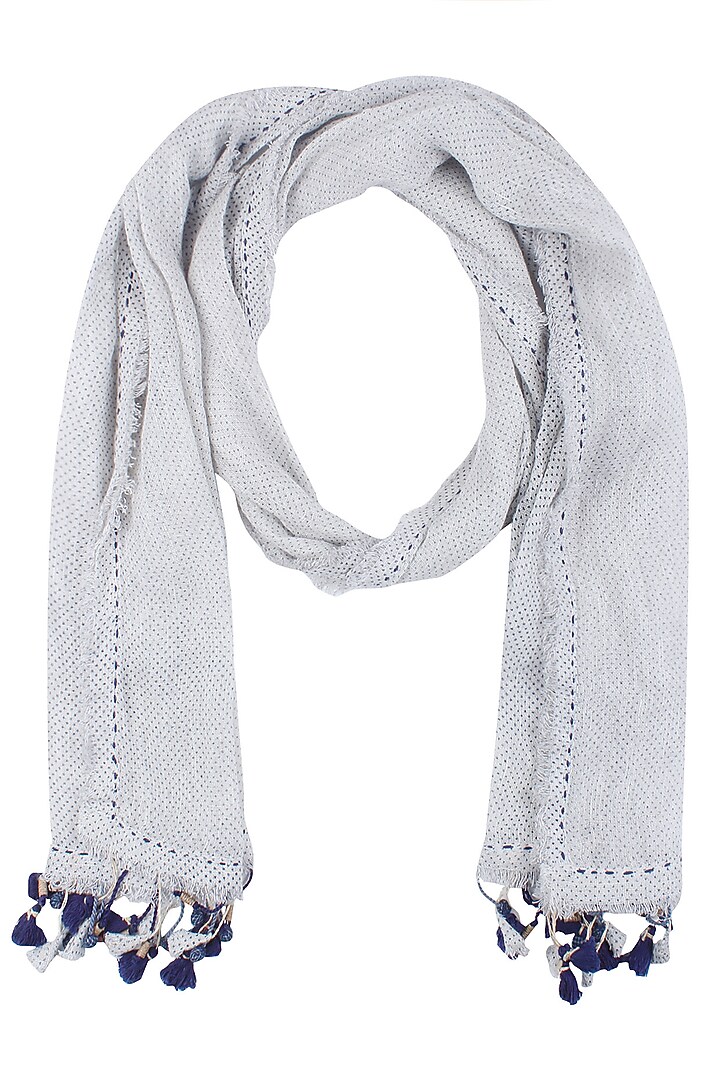 Natural and indigo printed stole available only at Pernia's Pop Up Shop.