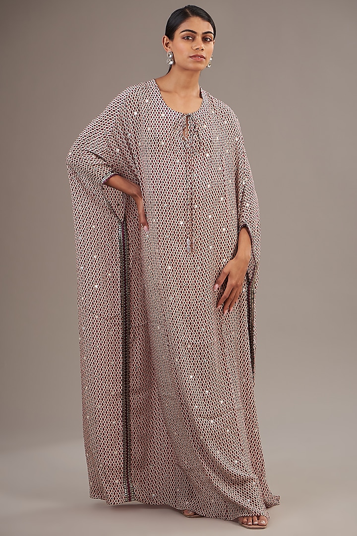 Merlot Crepe Kaftan by SVA BY SONAM & PARAS MODI at Pernia's Pop Up Shop