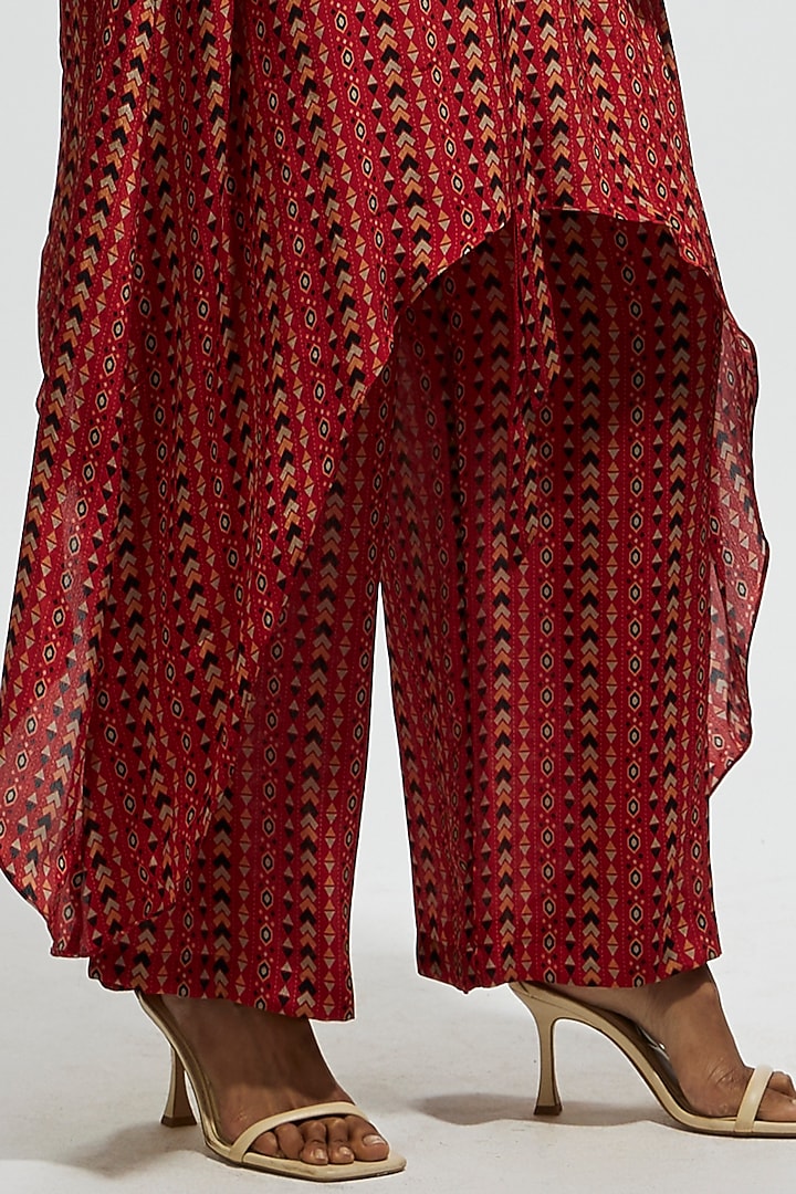 Orange Crepe Boho Printed Tunic Set by SVA BY SONAM & PARAS MODI at Pernia's Pop Up Shop
