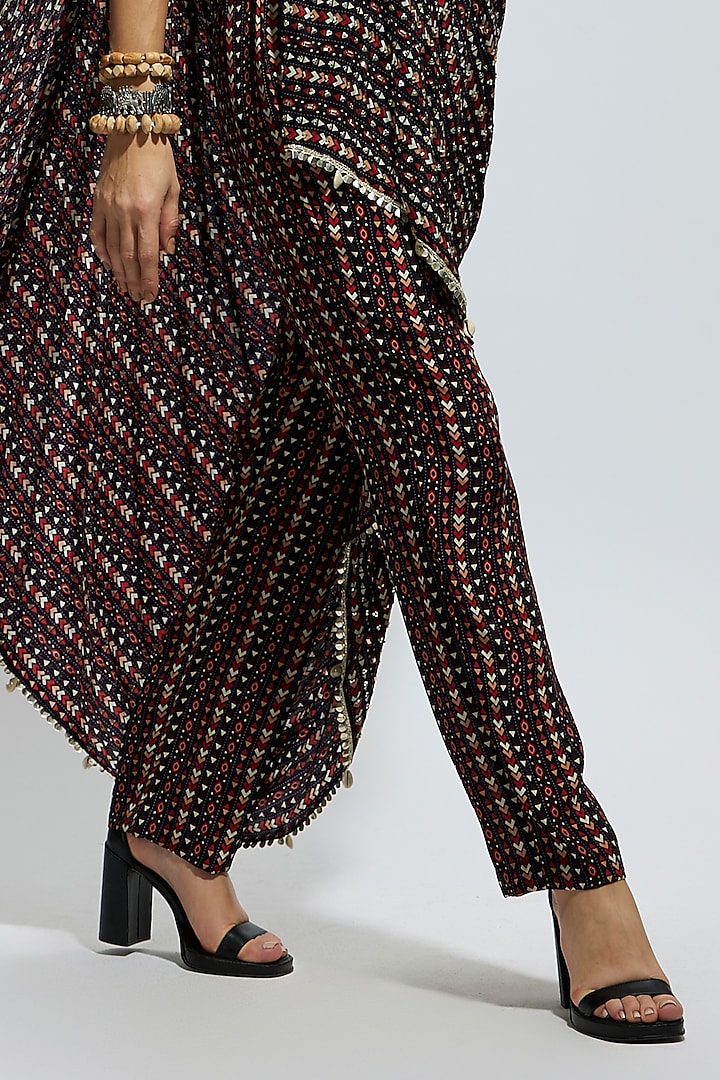 Blue Crepe Boho Printed Pant Set by SVA BY SONAM & PARAS MODI at Pernia's Pop Up Shop