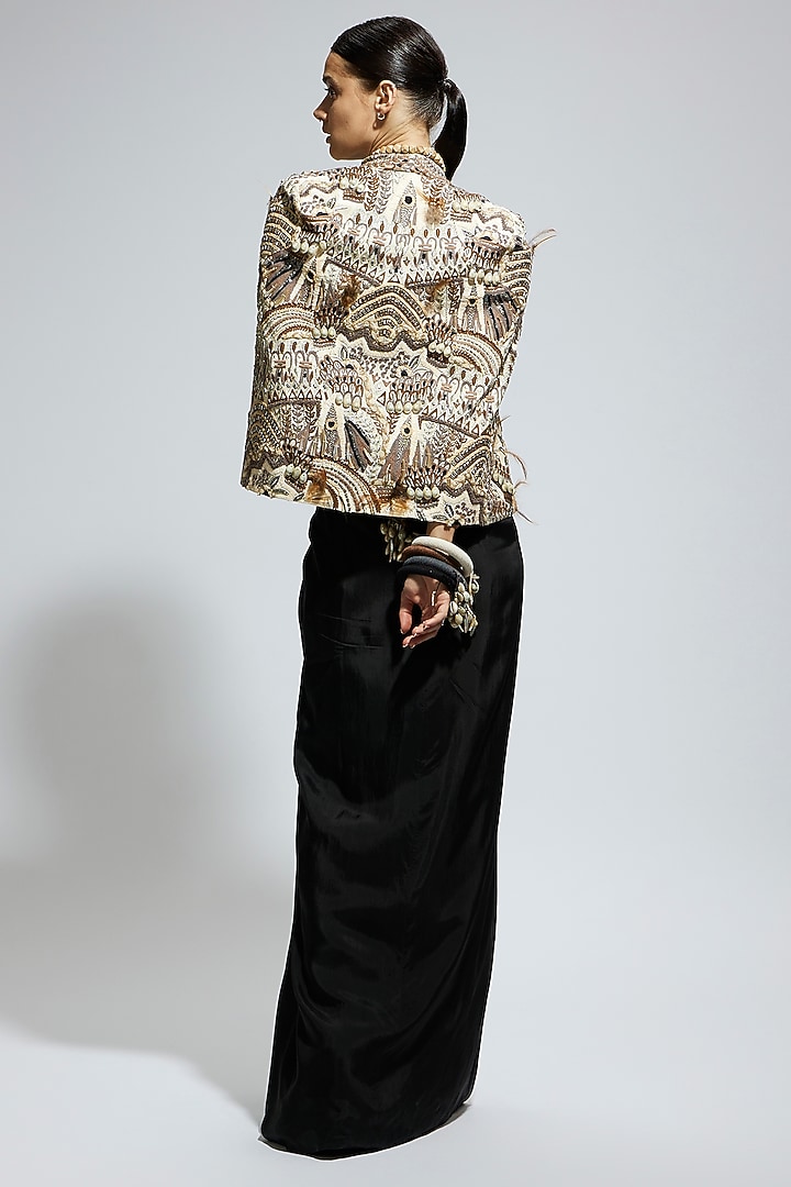 Black Crepe Slit Skirt Set by SVA BY SONAM & PARAS MODI at Pernia's Pop Up Shop