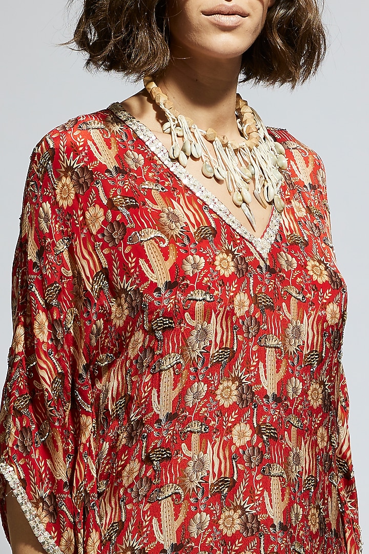 Orange Crepe Kurta Set by SVA BY SONAM & PARAS MODI at Pernia's Pop Up Shop