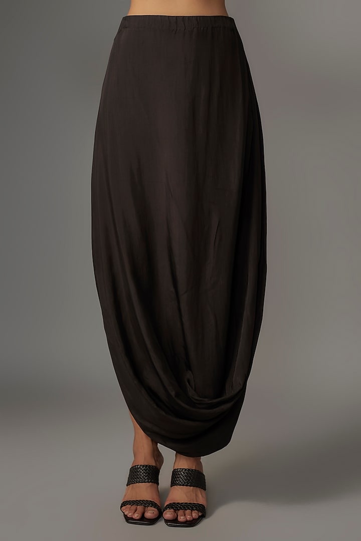 Black Crepe Feather Embroidered Tunic Set by Sva By Sonam & Paras Modi at Pernia's Pop Up Shop