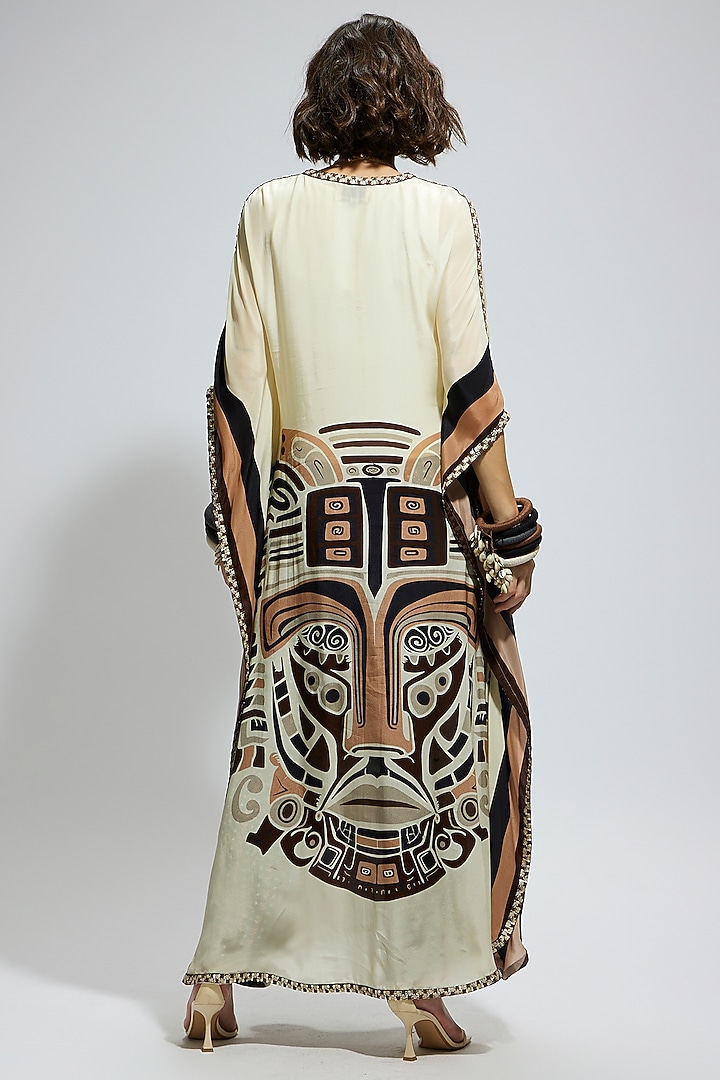 Ivory Crepe Kaftan Set by SVA BY SONAM & PARAS MODI at Pernia's Pop Up Shop