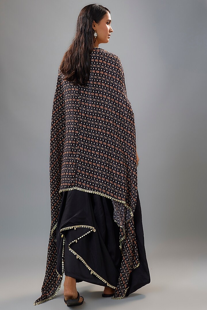 Blue Silk Draped Skirt Set by SVA BY SONAM & PARAS MODI at Pernia's Pop Up Shop