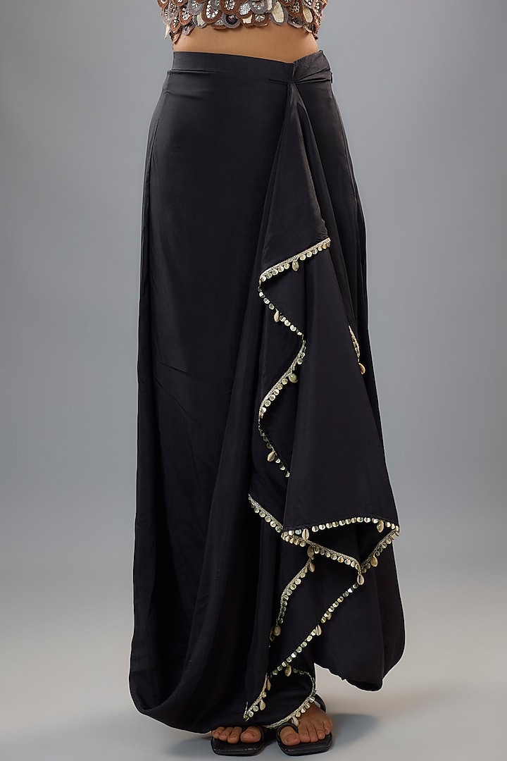 Blue Silk Draped Skirt Set by SVA BY SONAM & PARAS MODI at Pernia's Pop Up Shop