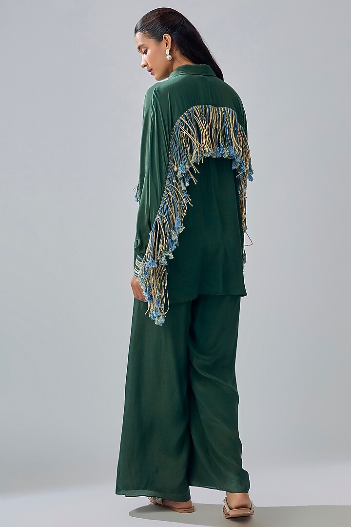 Emerald Crepe Co-Ord Set by SVA BY SONAM & PARAS MODI at Pernia's Pop Up Shop