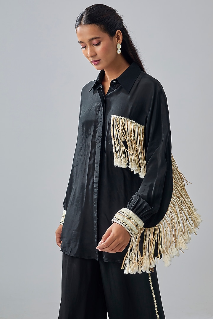 Black Crepe Co-Ord Set by SVA BY SONAM & PARAS MODI at Pernia's Pop Up Shop