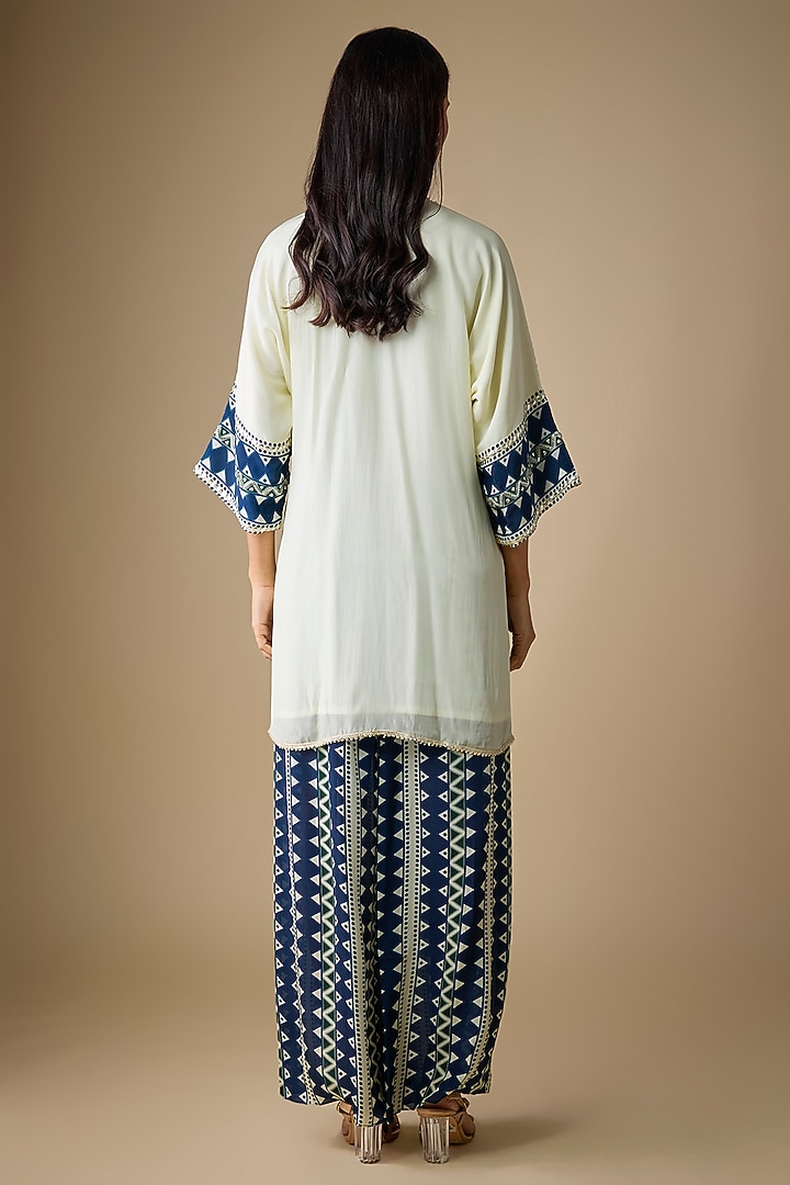Ivory Crepe Embellished Tunic Set by SVA BY SONAM & PARAS MODI at Pernia's Pop Up Shop