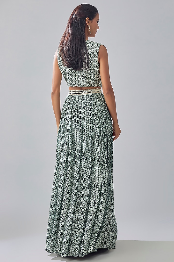 Blue Crepe Printed Co-Ord Set by SVA BY SONAM & PARAS MODI at Pernia's Pop Up Shop