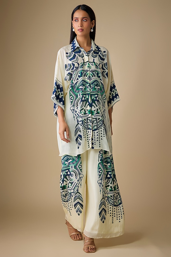 Ivory Crepe Co-Ord Set by SVA BY SONAM & PARAS MODI at Pernia's Pop Up Shop