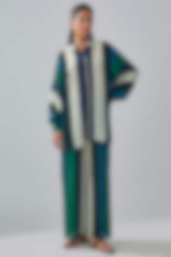 Multi-Colored Crepe Striped Printed Co-Ord Set by Sva By Sonam & Paras Modi at Pernia's Pop Up Shop