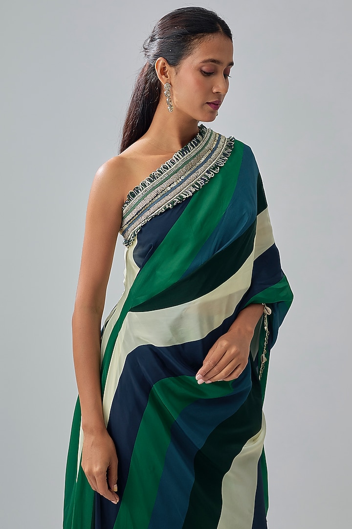 Multi-Colored Crepe Striped Printed Co-Ord Set by Sva By Sonam & Paras Modi at Pernia's Pop Up Shop