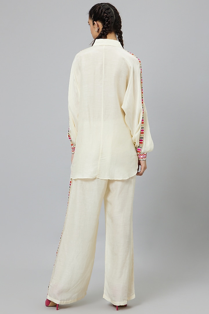 Ivory Linen Co-Ord Set by SVA BY SONAM & PARAS MODI at Pernia's Pop Up Shop