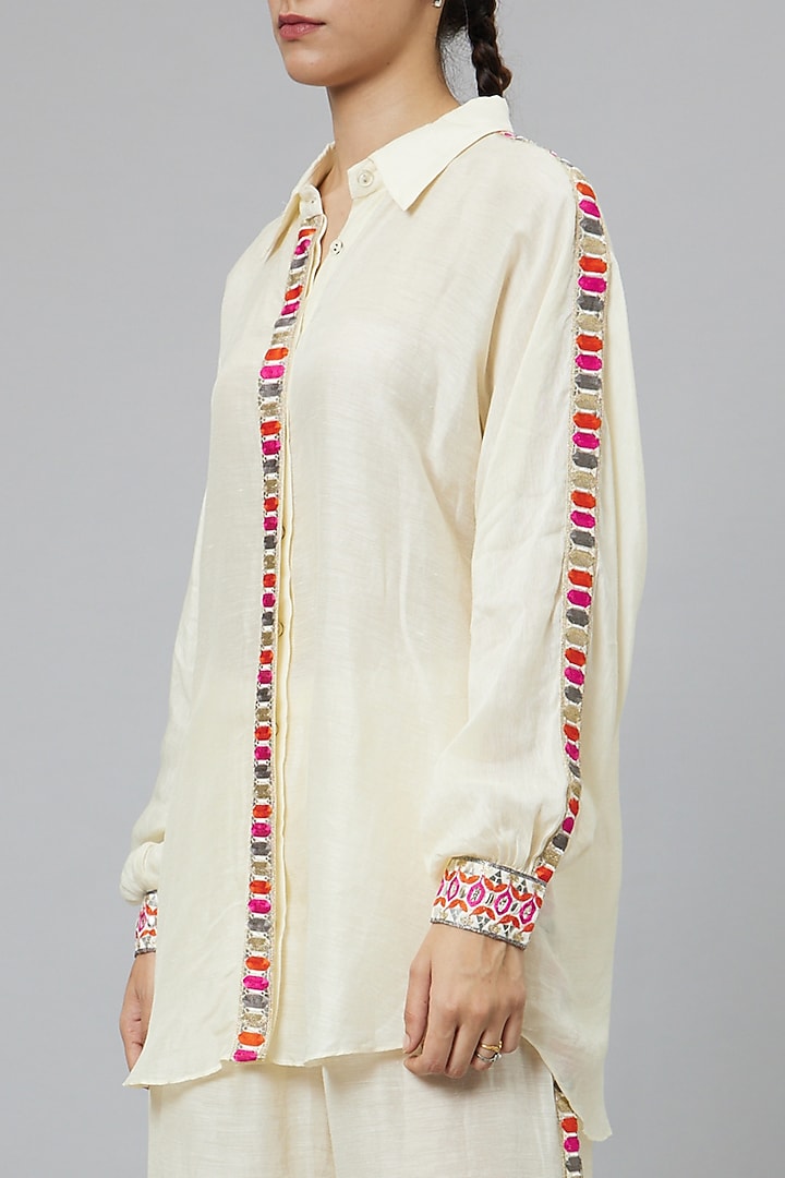 Ivory Linen Co-Ord Set by SVA BY SONAM & PARAS MODI at Pernia's Pop Up Shop
