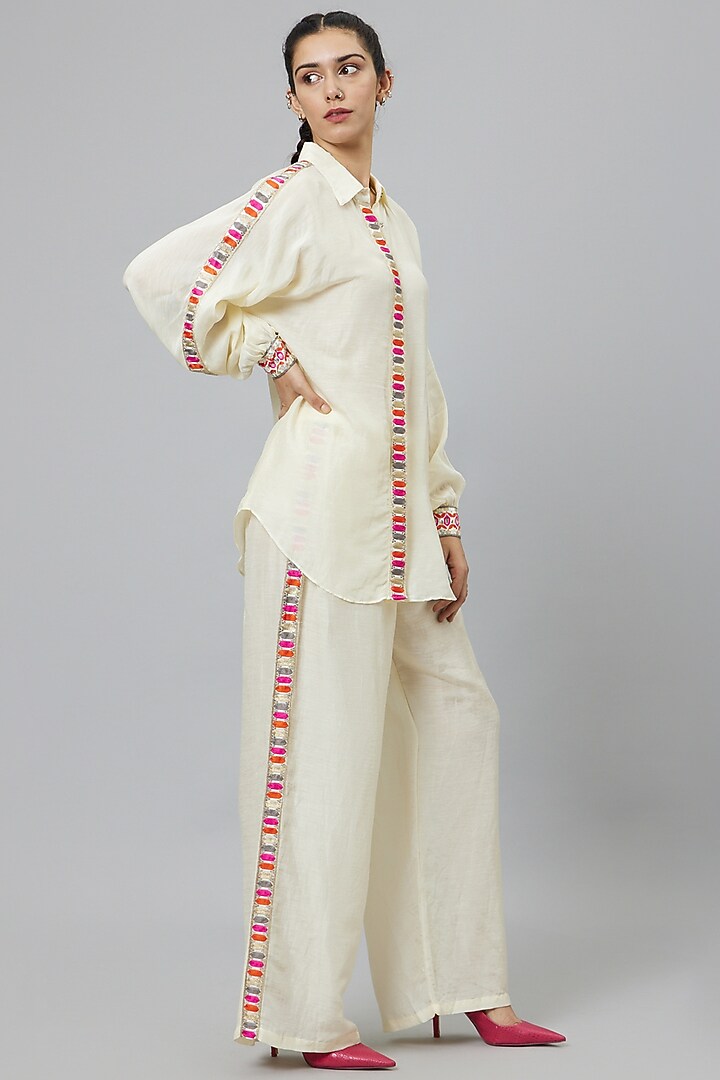 Ivory Linen Co-Ord Set by SVA BY SONAM & PARAS MODI at Pernia's Pop Up Shop