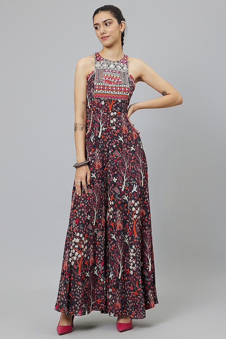 Multi-Colored Crepe Printed Jumpsuit by SVA BY SONAM & PARAS MODI at Pernia's Pop Up Shop