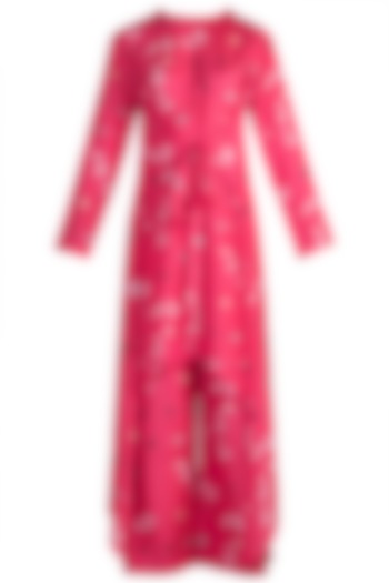 Pink Printed Tunic With Pants by Arya by SVA