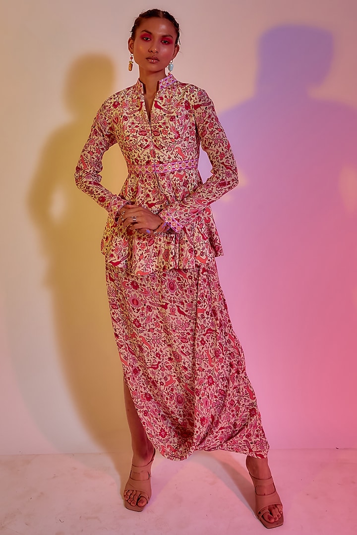 Multi-Coloured Printed Skirt Set by SVA BY SONAM & PARAS MODI