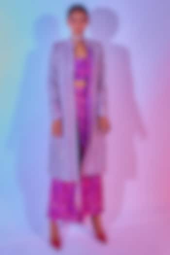 Purple Printed Jacket Set by SVA BY SONAM & PARAS MODI at Pernia's Pop Up Shop