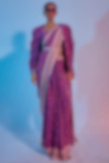 Purple Silk Saree Set by Sva By Sonam & Paras Modi