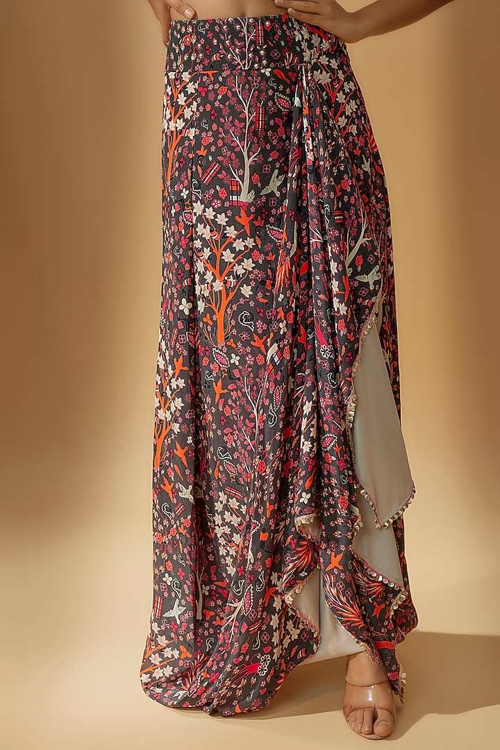 Multi-Colored Crepe Embroidered Jacket Set by SVA BY SONAM & PARAS MODI at Pernia's Pop Up Shop