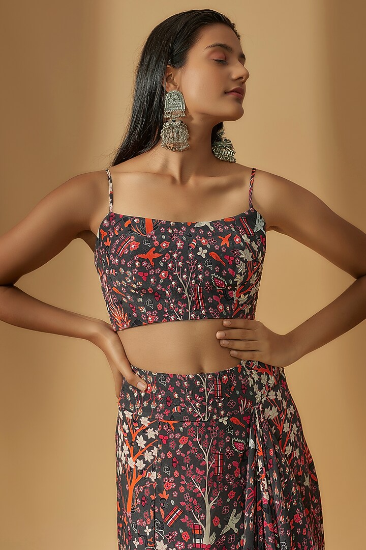 Multi-Colored Crepe Embroidered Jacket Set by SVA BY SONAM & PARAS MODI at Pernia's Pop Up Shop