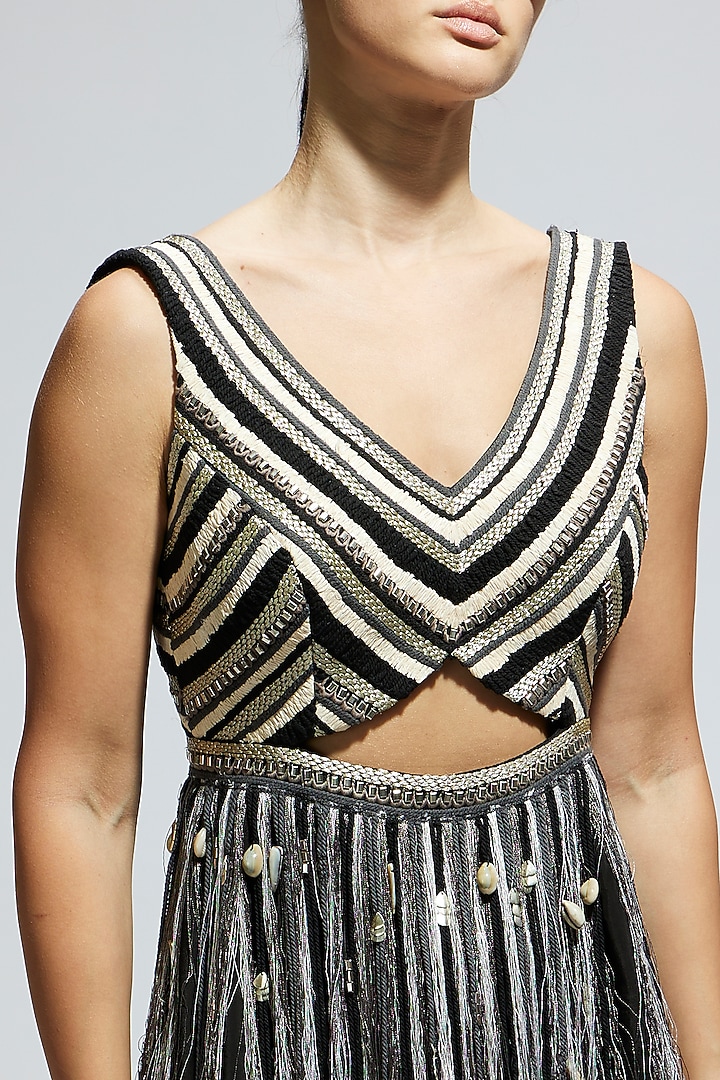 Black Silk Mini Cocktail Dress by SVA BY SONAM & PARAS MODI at Pernia's Pop Up Shop