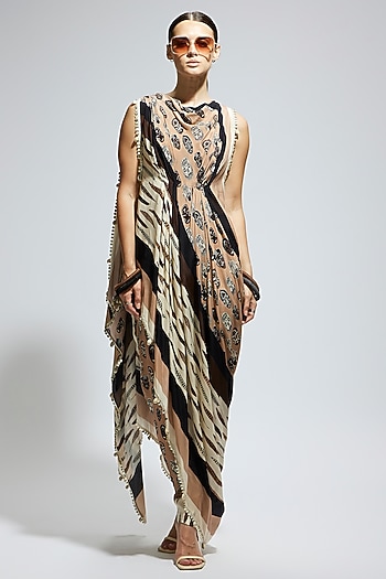 Ivory Crepe Printed Pant Set by SVA BY SONAM & PARAS MODI at Pernia's Pop Up Shop